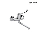 Valvex elbow-operated wall-mounted washbasin tap with long spout, Chrome, Sardar & Co Pakistan
