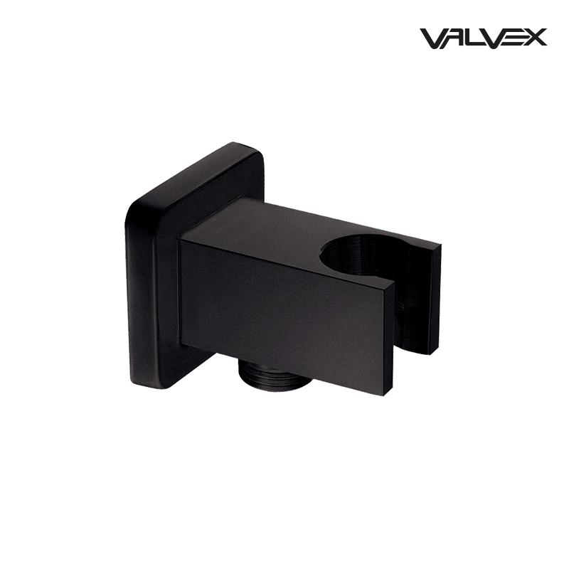 Valvex Kvadro Plus wall supply elbow in Black — square-design connector, Sardar & Co Pakistan