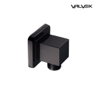 Valvex Kvadro wall supply elbow in Black — square-design connector, Sardar & Co Pakistan