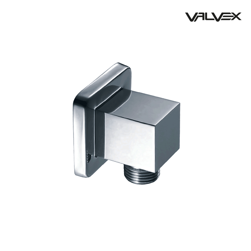 Valvex Kvadro wall supply elbow in Chrome — square-design connector, Sardar & Co Pakistan