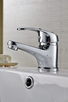 Valvex Logic basin mixer installed on washbasin — luxury bathroom fitting, Sardar & Co Rawalpindi