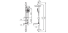 Technical dimensions for Valvex Retto shower set with soap dish, Sardar & Co Pakistan